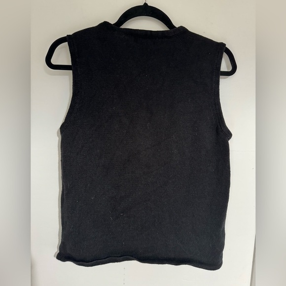 B. Vintage Black Poinsettia Sweater Vest size M - Picture 2 of 3